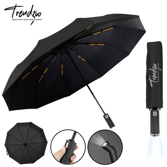 TRENDZIO Automatic Open & Close Umbrella with LED Light 10 Strong Ribs Windproof For Rain & Sunlight Protection