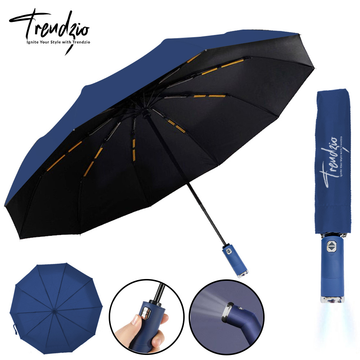 TRENDZIO Automatic Open & Close Umbrella with LED Light 10 Strong Ribs Windproof For Rain & Sunlight Protection