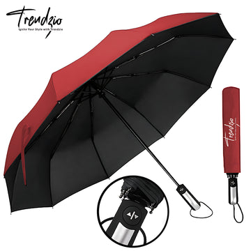 TRENDZIO Durable Auto Open Close Umbrella with 10 Ribs Lightweight and Easy to Carry for All Weather Coverage